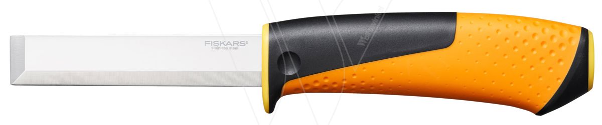 Fiskars carpenter's knife with sharpener yellow