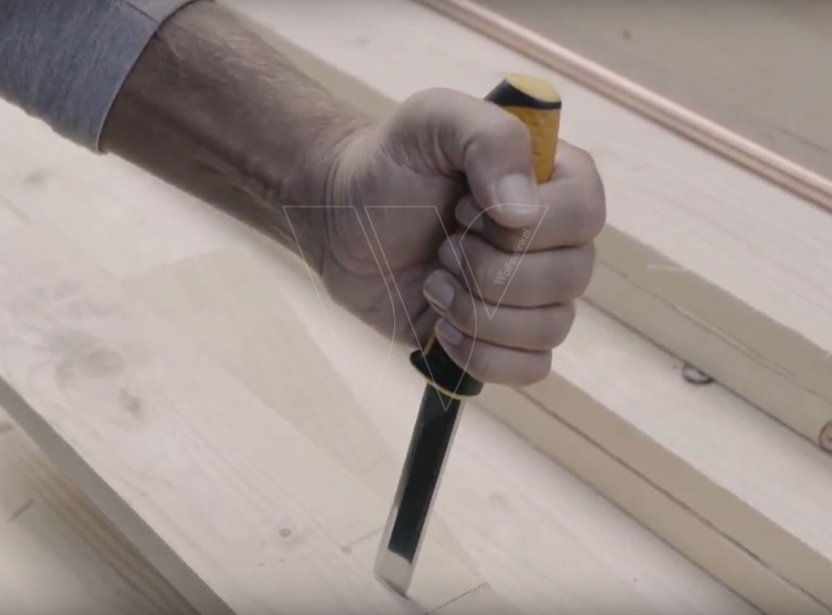 Fiskars carpenter's knife with sharpener yellow