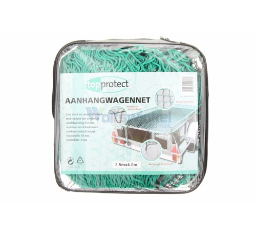 Aanhangwagennet polyetheen groen 2,5x4m