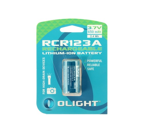 Olight rcr123a 3.7v 650mah rechargeable