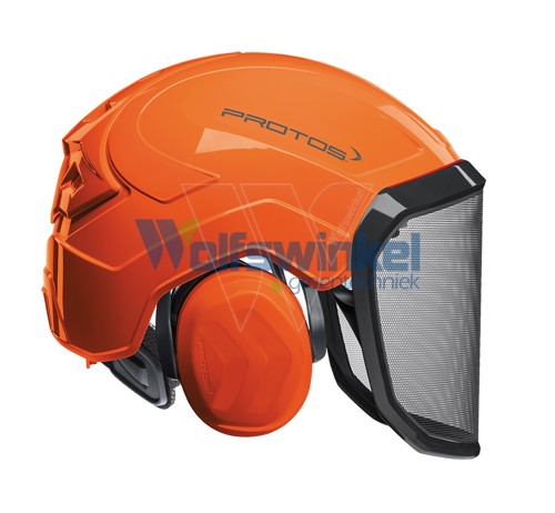 Protos helmet visor & earplug orange