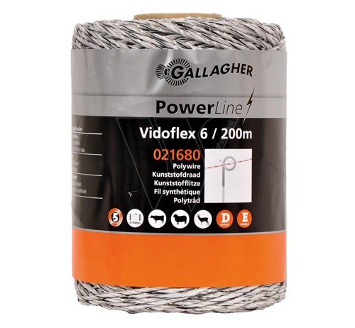 Gallagher vidoflex 6 powerline weiss 200m