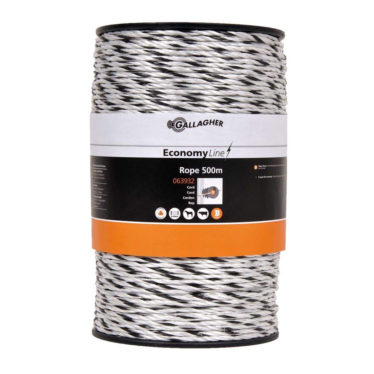 Gallagher economyline cord wit 500m | 8713235063932