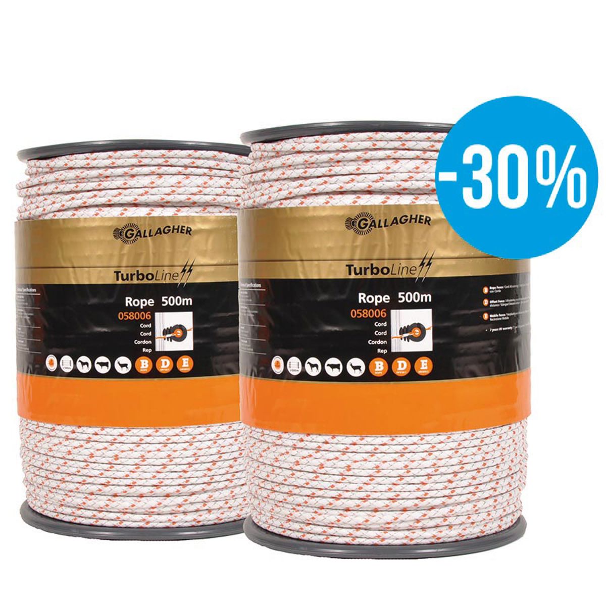 Gallagher duopack turboline cord wit 2x5 | 8713235069798