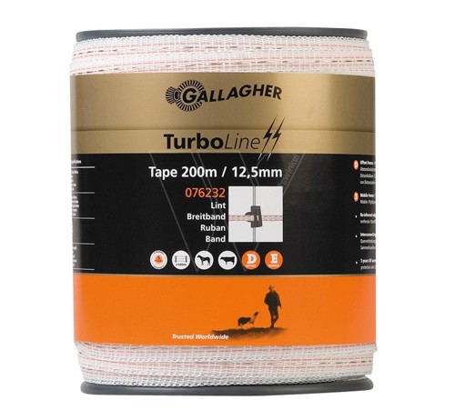 Gallagher turboline lint 12,5mm wit 200m