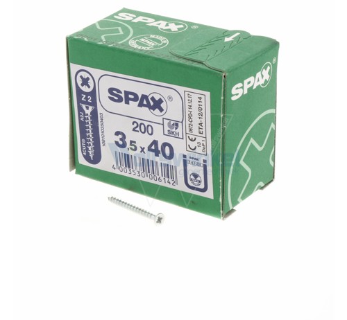Spaanpl schr vz pk 3.5x40 poz (200) spax