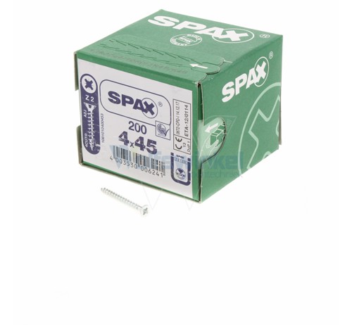 Spaanpl schr vz pk 4.0x45 poz (200) spax