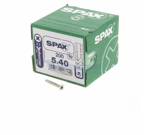 Spaanpl schr vz pk 5.0x40 poz (200) spax