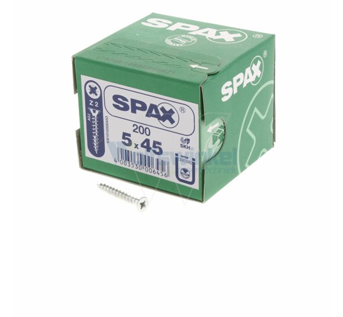 Spaanpl schr vz pk 5.0x45 poz (200) spax