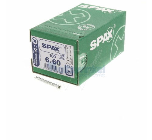 Spaanpl schr vz pk 6.0x60 poz (100) spax