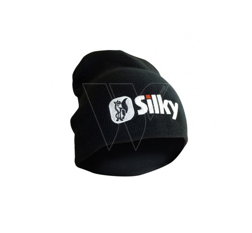 Silky muts / beanie zwart met logo