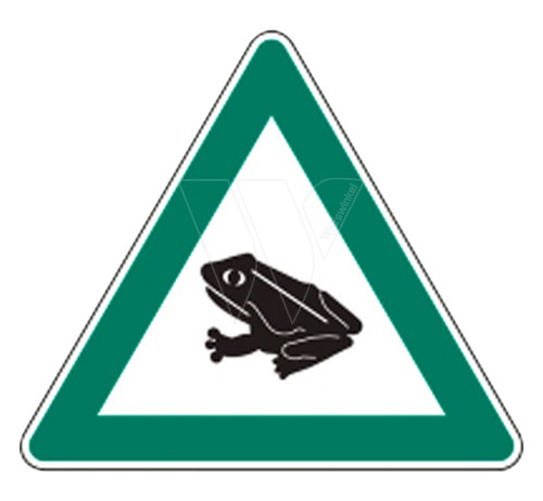 Danger sign crossing toads