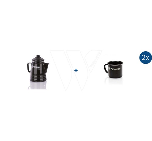 Petromax perculator + 2x mug enamel
