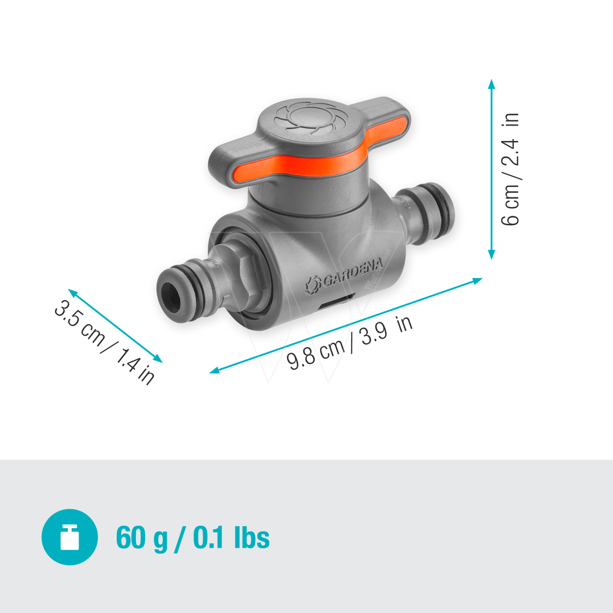 Raccord connecteur arrosage coupleur 2 tuyaux vanne régulation Gardena