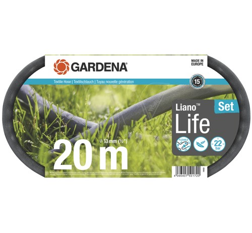 Gardena textilschlauch liano™ life 20m, se