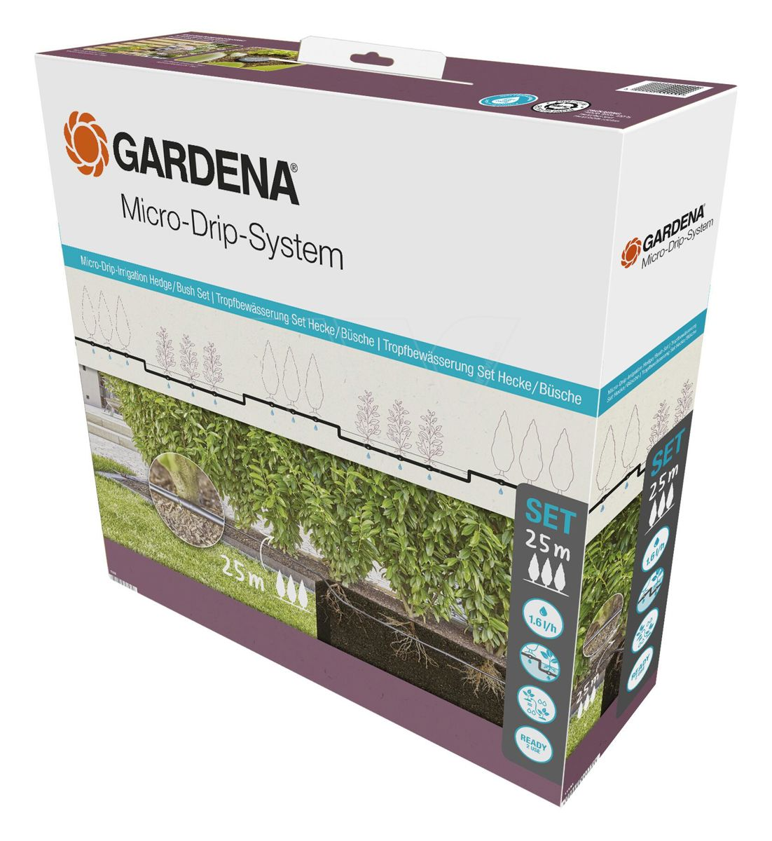 Gardena mds starter set strauchhecke 25m
