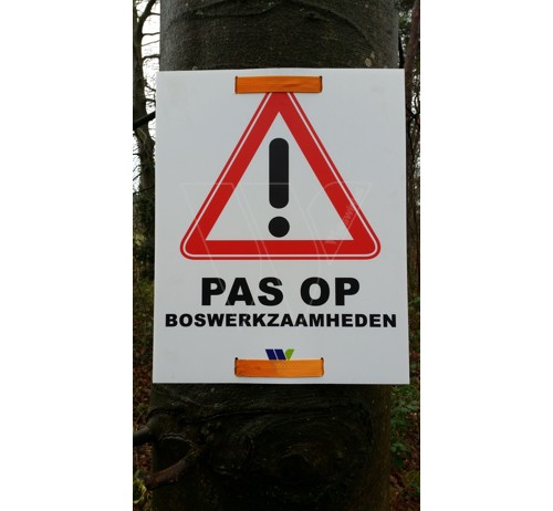 Danger sign only on forest operations