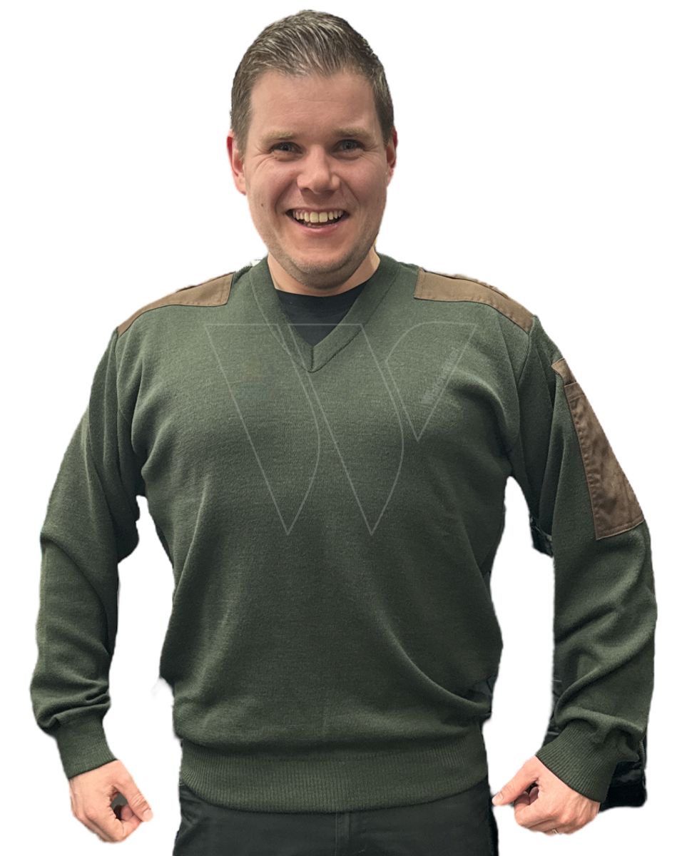Commando pullover v-ausschnitt grün - l