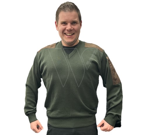 Commando pullover v-ausschnitt grün - s